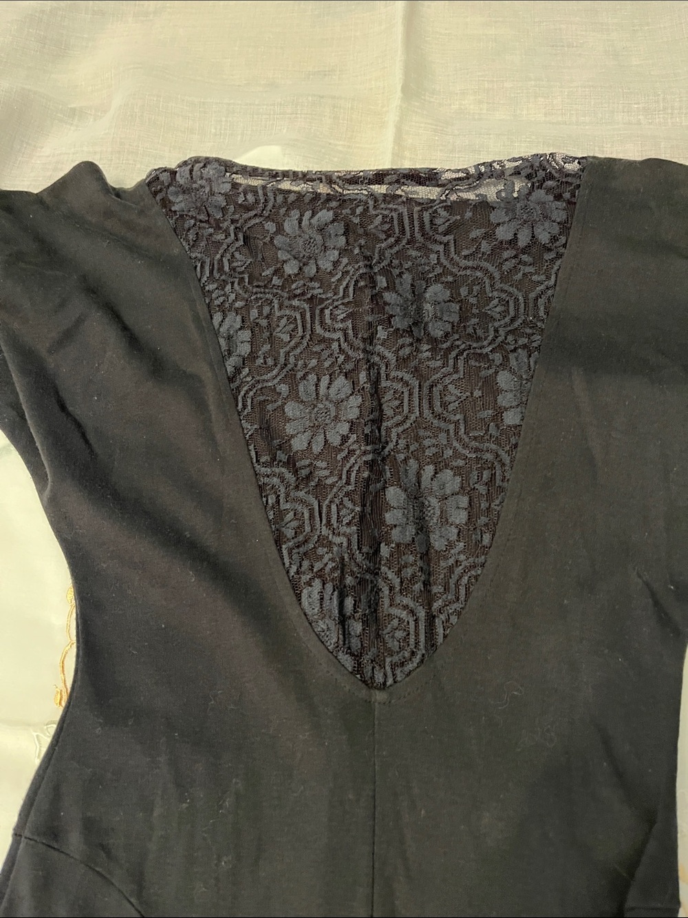 Black Long-Sleeve Fit-and-Flare Dress - Picture 4 of 6
